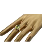 14K жълто злато Жълт перидот Пръстен Винтидж бижута vrc369y